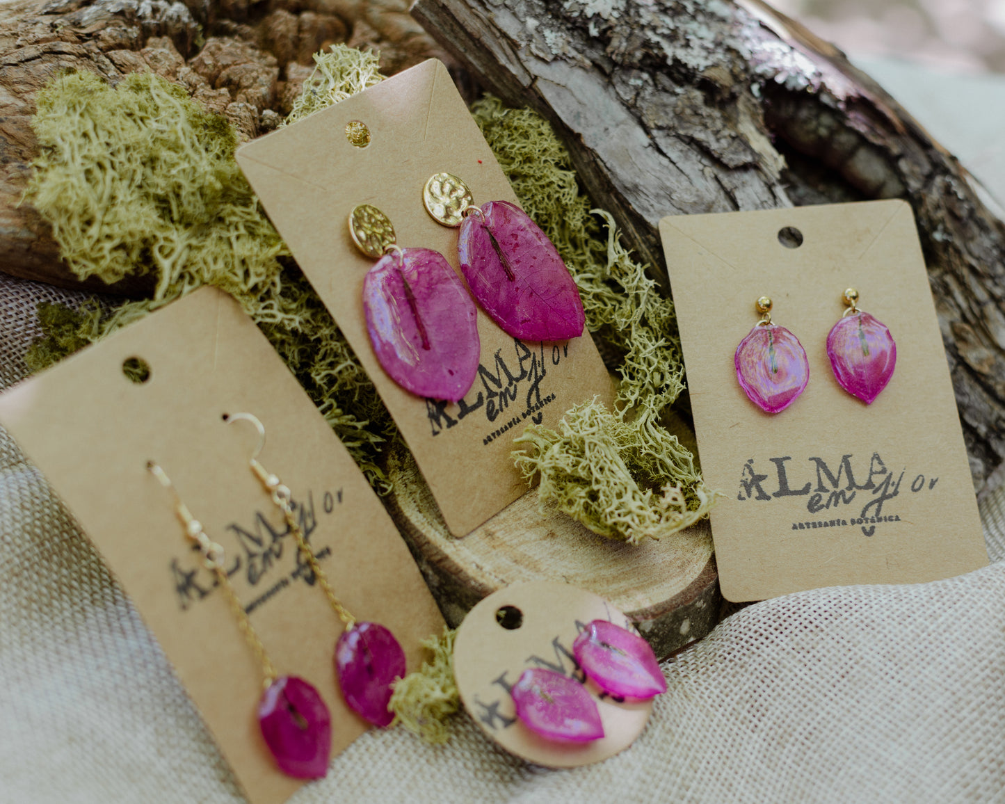 Pendientes buganvilia