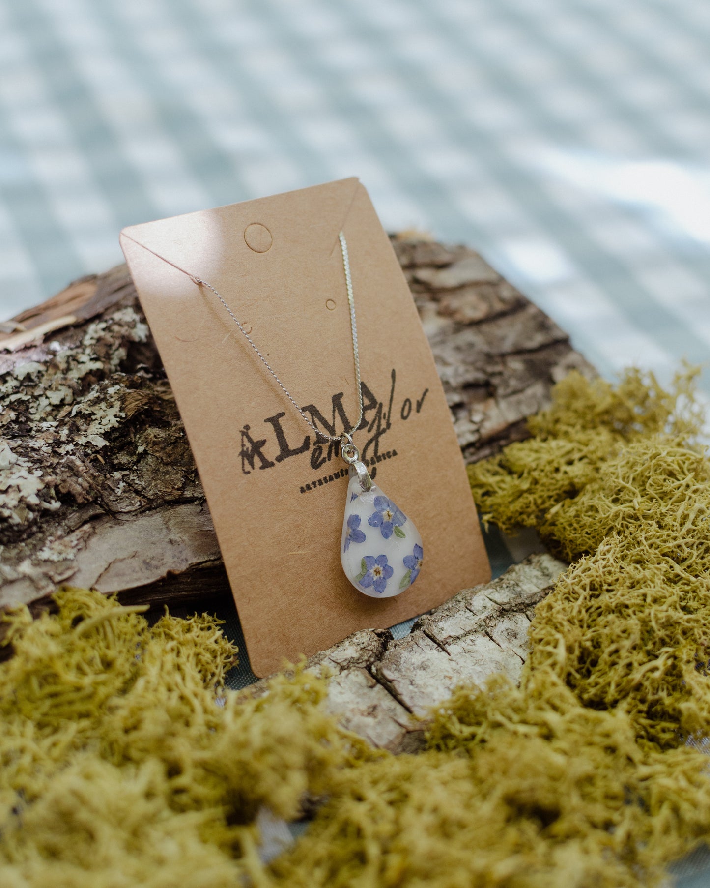 Collar gota bouquet nomeolvides