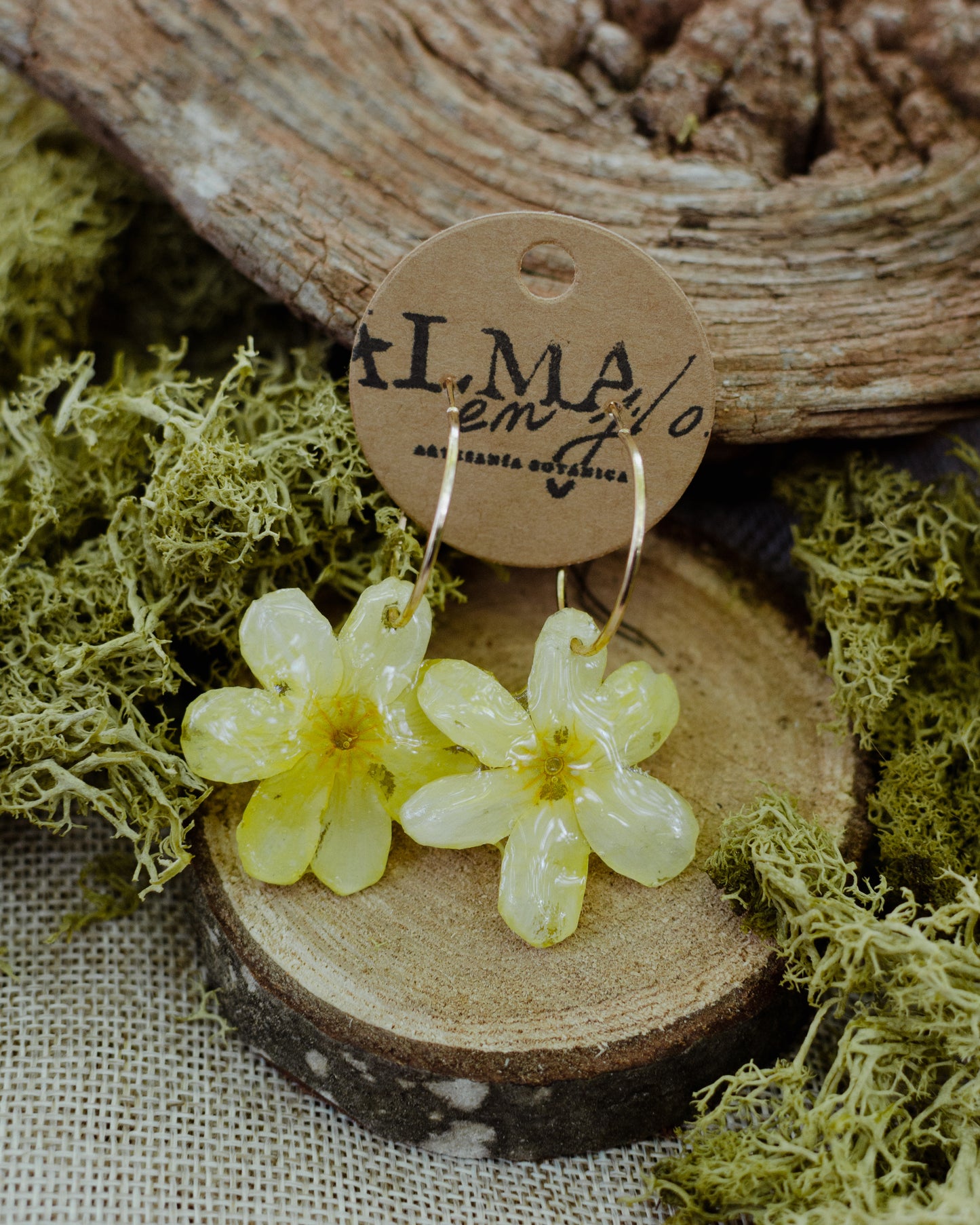 Pendientes flor amarilla