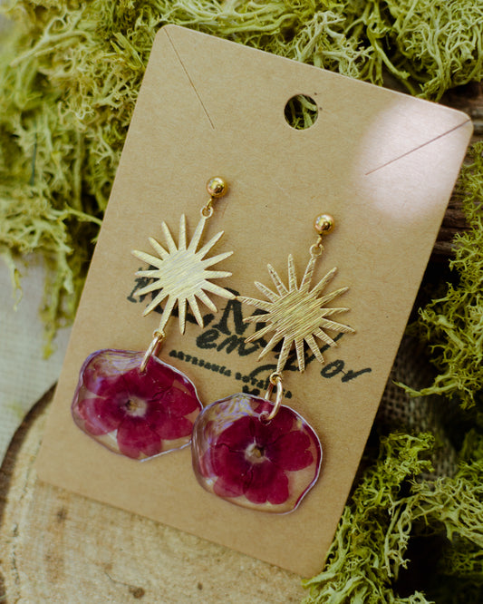 Pendientes verbena sol