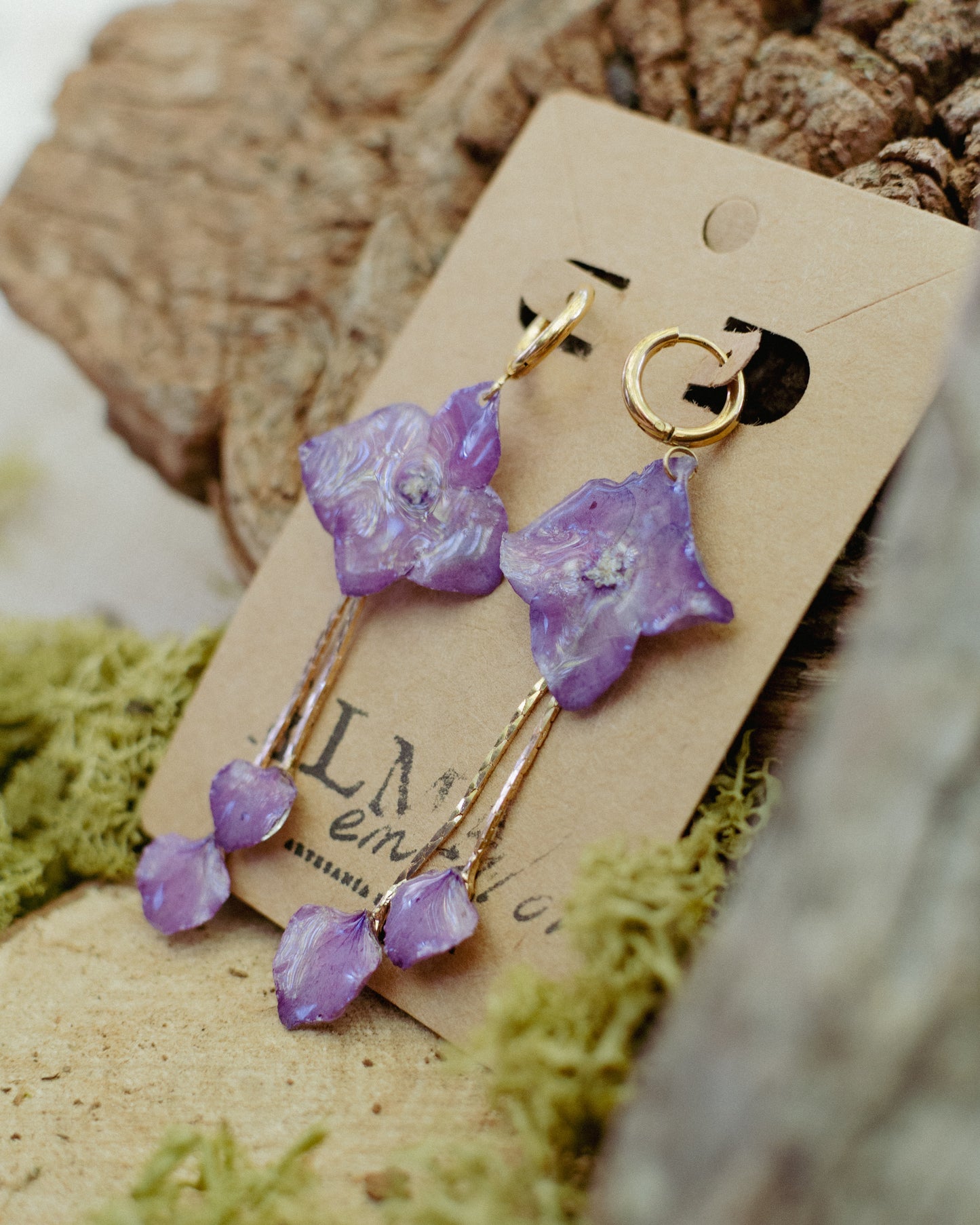 Pendientes colgantes de hortensia