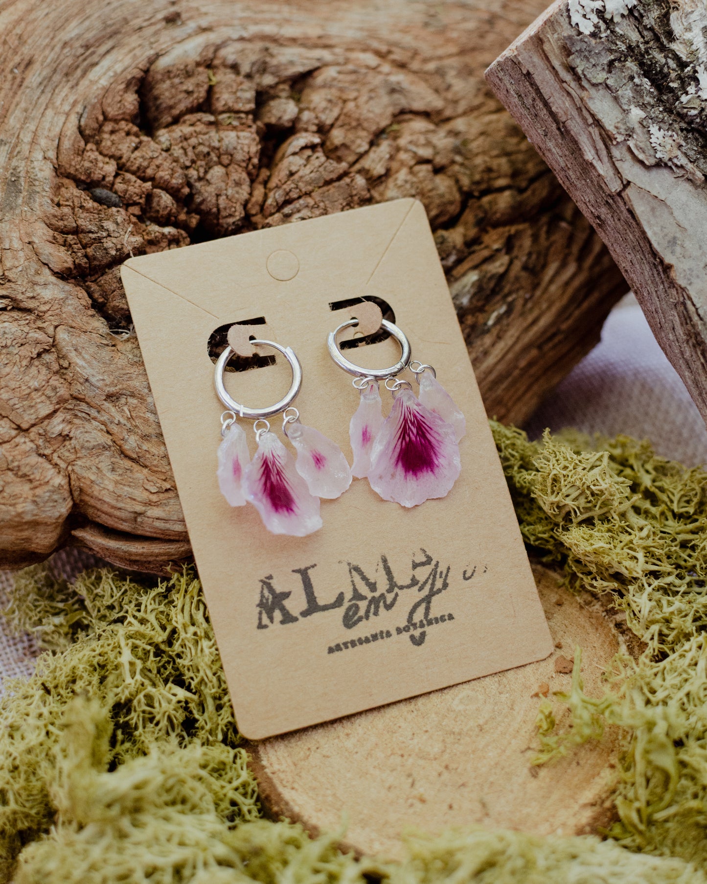 Pendientes geranio triple