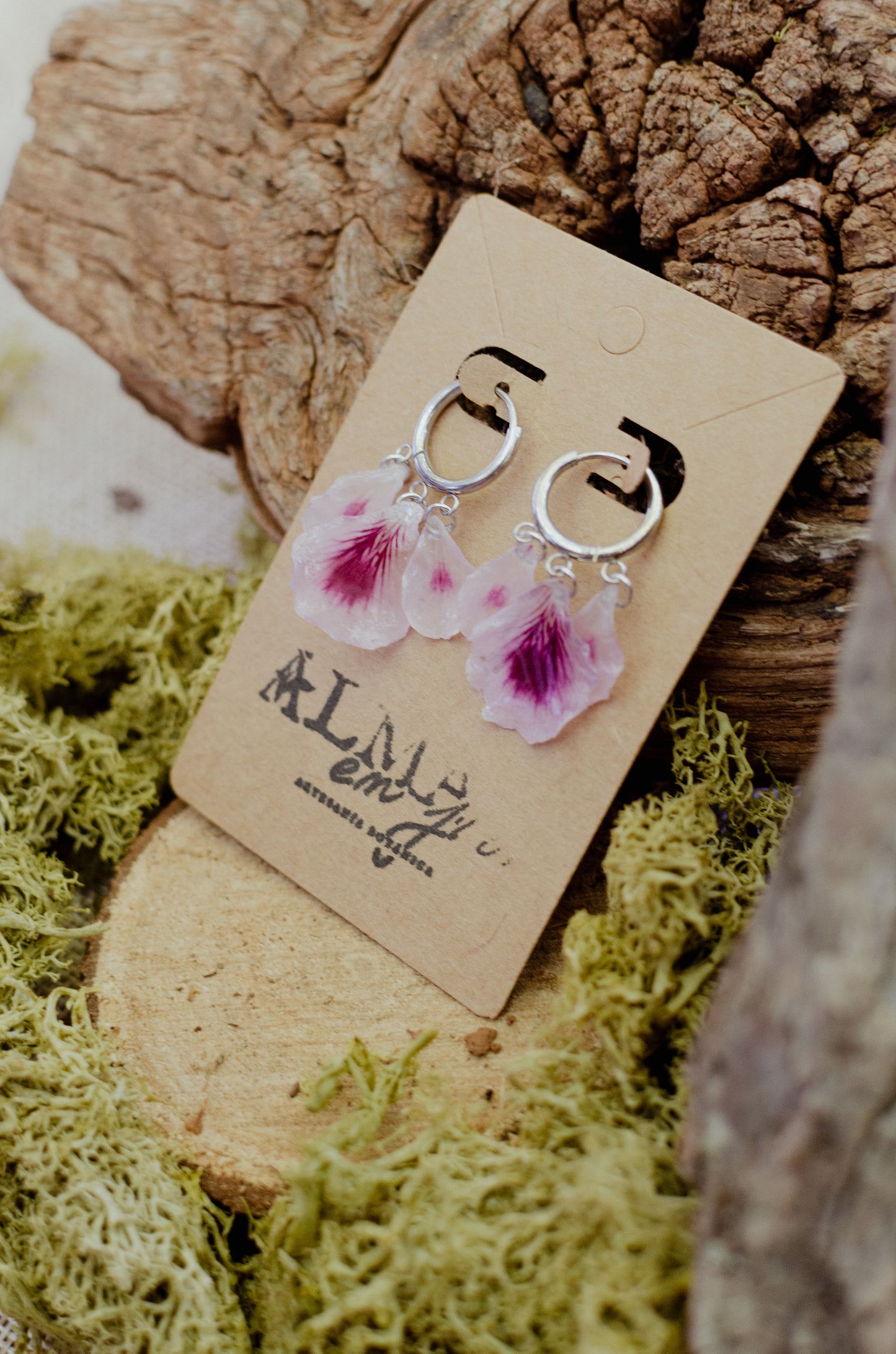 Pendientes geranio triple