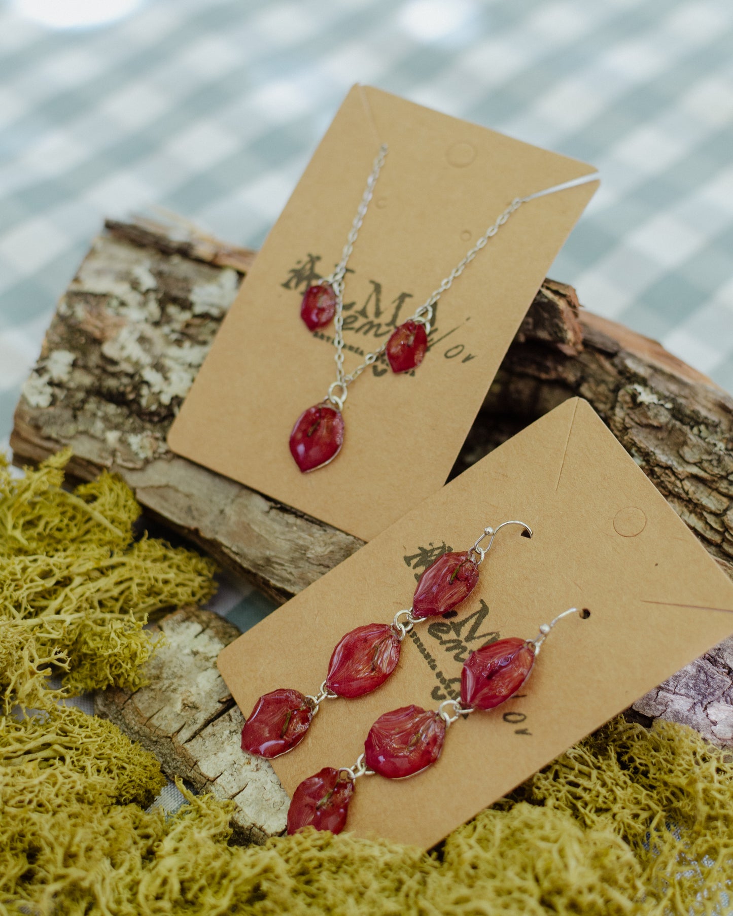 Pendientes buganvilla triple