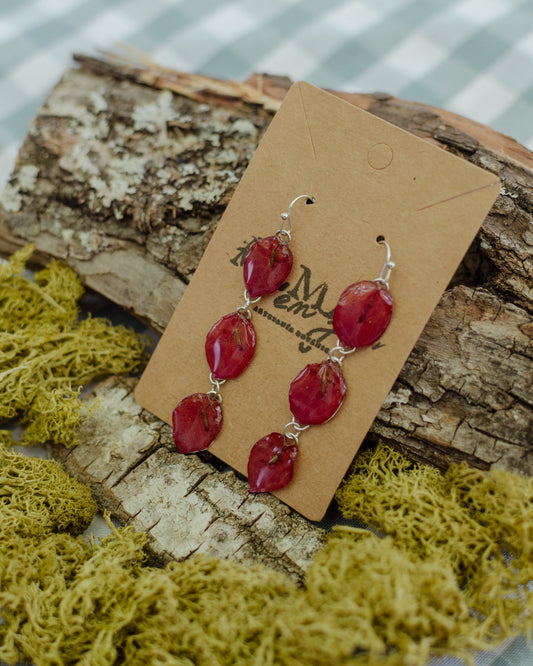 Pendientes buganvilla triple