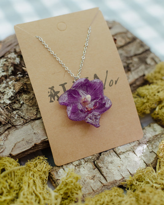 Collar mini orchidaceae morada